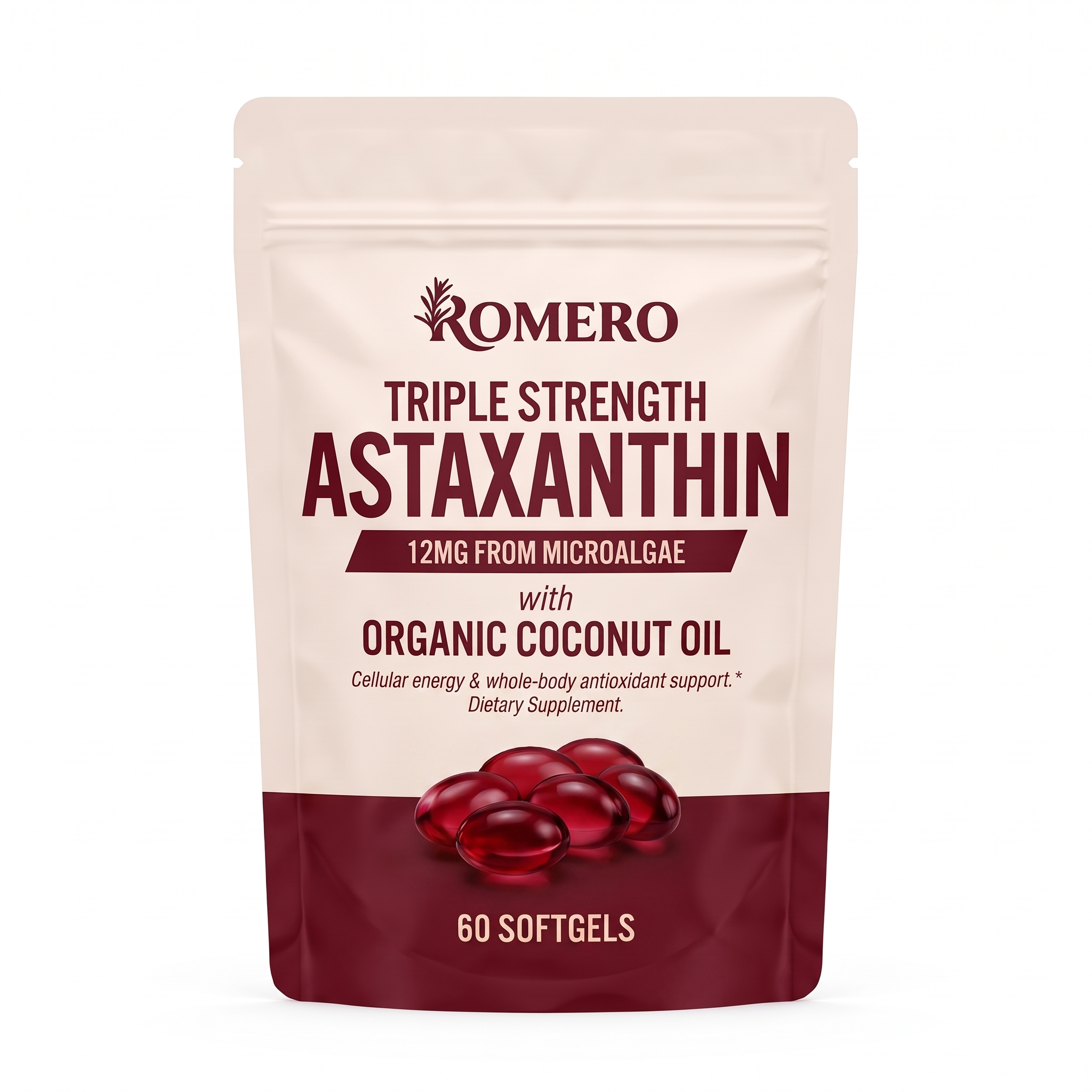 ROMERO Astaxanthin 12mg Softgels