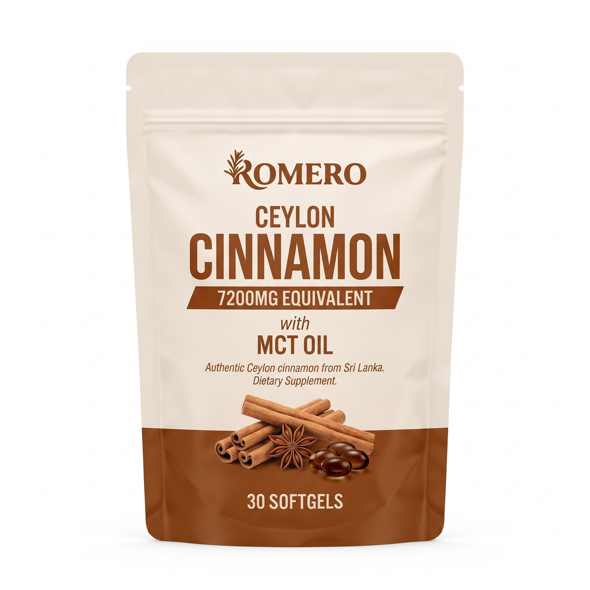 ROMERO Ceylon Cinnamon 7200mg Equivalent with MCT Oil