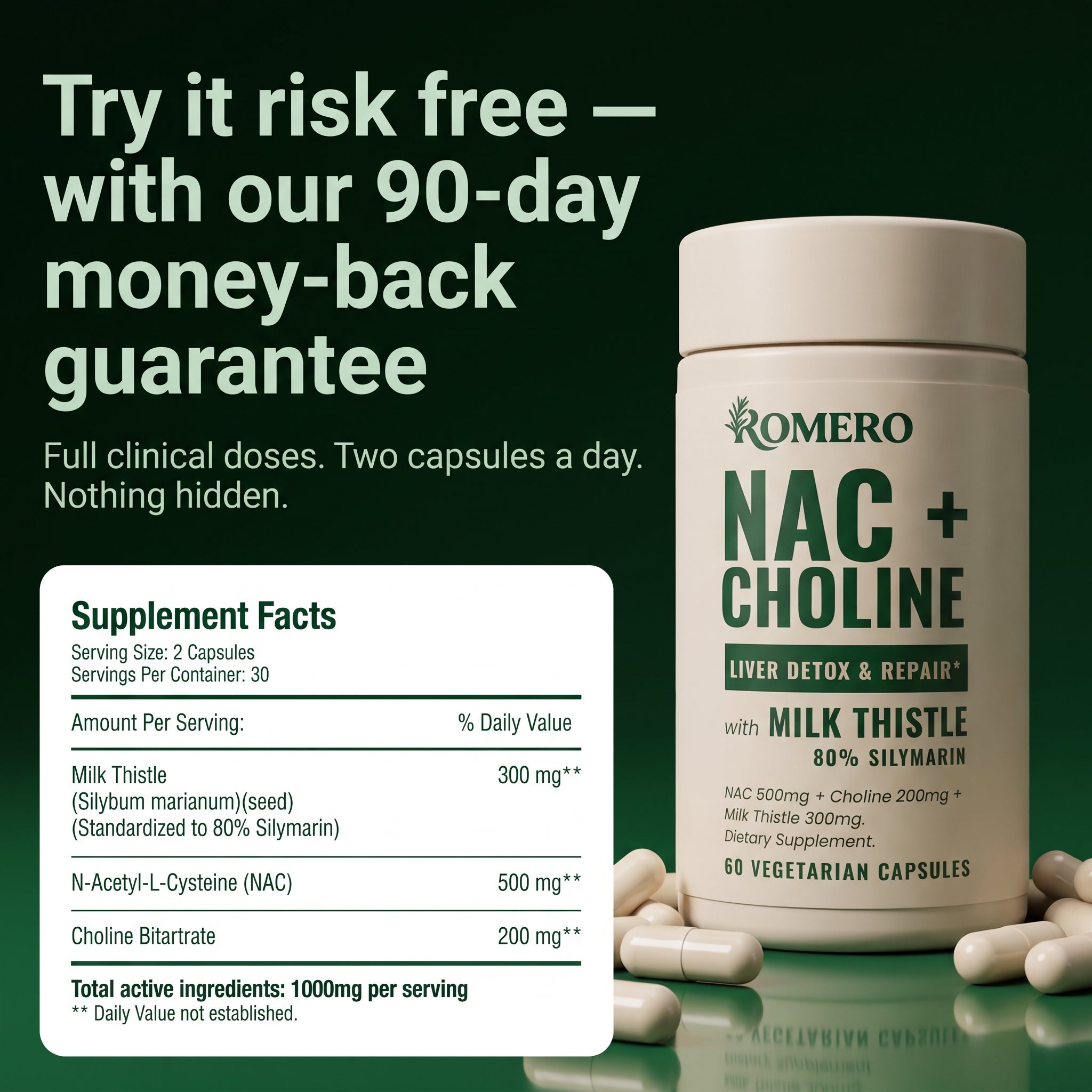 Romero NAC + Choline Liver Detox & Repair